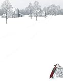 Winter Scene & Sled Holiday Paper - 80 Sheets