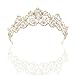 Aukmla Queen Crowns and Tairas Gold Crystal Crown Wedding Costume Headpeice Headband Hair Accessories for Women and Girls (Gold)