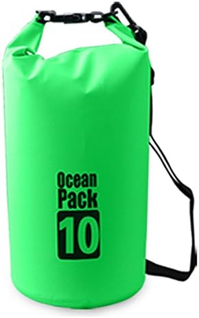 Dry Bag Sack Backpack, Waterproof Floating Dry Gear Bags for Boating,Canoeing，Kayaking, Fishing, Rafting, Swimming, Camping And Snowboarding (Green, 10L)