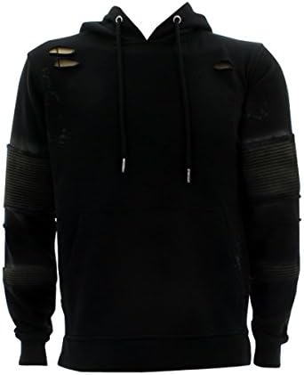 Floose - Men's F.Terry Biker Hoodie Rips Sweatshirt