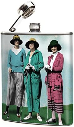 Oso and Bean Vintage Women Golfers 2 Designer Hip Flask