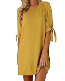 Kidsfrom Women Mini T-Shirt Dress Summer Short Tie Sleeve Loose Crew Neck Causal Dresses