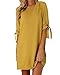 Kidsfrom Women Mini T-Shirt Dress Summer Short Tie Sleeve Loose Crew Neck Causal Dresses