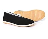 Aircee (TM) Old Beijing Chinese Traditional Rubber Sole Cloth Men Youth Kung Fu Tai Chi Shoes Black