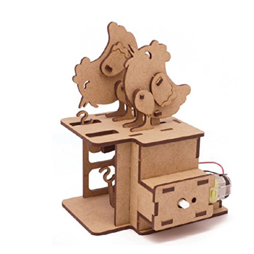 Mize Wooden Motor Automata Toys Assembly Model kits (Moving Feeding Chicken) Mechanical Puzzles for Kids & Adults, Kinetic Toys, Childrens 3d Puzzles - Thumbnail 5
