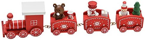 UPXIANG Christmas Woods Express Small Train Set Xmas Decor Kids Kindergarten Festive (Red1)