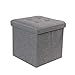 REDCAMP Small Ottoman with Storage, 15x15x15 inch Thicker Folding Ottoman Cube Foot Rest, Great for Bedroom Dorm Living Room, Easy to Assemble, Grey Linen