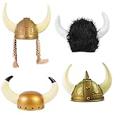 Funny Party Hats Costume Hats - Viking Helmet - 4 Pack Viking Hats - Viking Costumes - Vikings Black