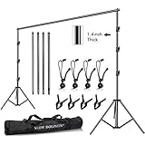 SLOW DOLPHIN 10 x 10Ft Photo Video Studio Heavy Duty Adjustable Muslin Backdrop Stand Background Support System Kit for Photo