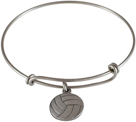 Emoji Single Charm Bracelet (Volleyball - Antique Silver)