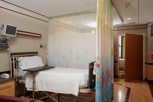 Custom Drapery Hospital Curtain, Cubicle Curtain, Bed Divider, Professional Medical Privacy Curtain with Grommets Flame Resistance (5' W x 8.5' H)