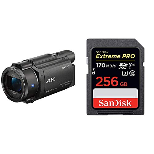 Sony FDR-AX53-4K Ultra Handycam (20-Fach optischer Zoom, 5-Achsen Bildstabilisation, NFC) schwarz & SanDisk Extreme PRO…