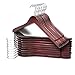 Premium Quality Solid Wooden Shirt Hangers (Cherry) Pack of 20