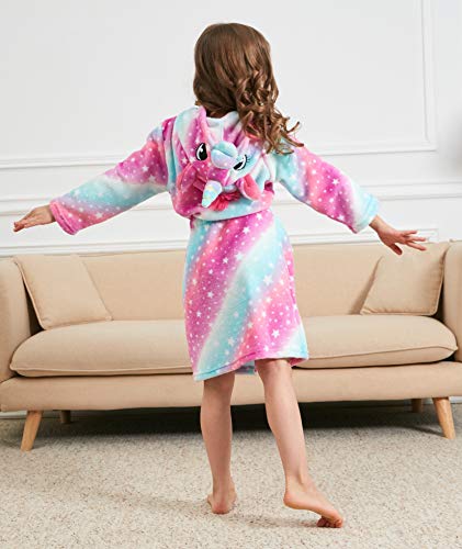 2 Soft+Unicorn+Hooded+Bathrobe+Sleepwear
