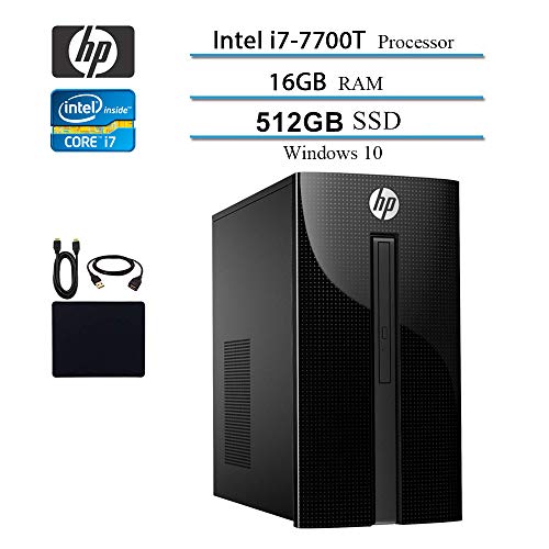 HP 2019 Premium Flagship Pavilion 460 Desktop Computer, Intel Quad-Core i7-7700T up to 3.8GHz, 16GB DDR4 SDRAM, 512GB SSD, DVD-Writer Bluetooth 4.2 Win 10 W/Accessories