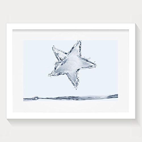 Yishuo A Blue Star Made Of Water Classic Living Room Decor White Painting Artwork Print
