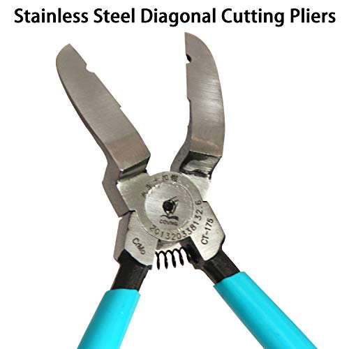 Cutting Pliers Diagonal Blue Cutting Pliers Clips Carbon Steel Car Trim Panel Clips Remover Tool Car Panel Puller Plastic Rivets Fastener - Thumbnail 4