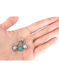 Hailey.L 3 piezas Juego de 14 G Ombligo anillos Piercing Curvado de ópalo de acero quirúrgico CZ joyas de cuerpo