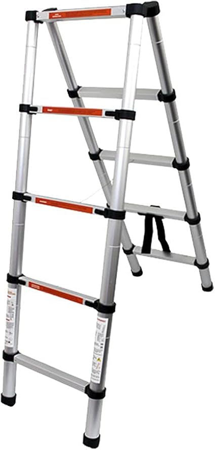 Amazon Co Jp Weimall 伸縮はしご 最長1 4m アルミ製 折りたたみ 脚立 足場 コンパクト収納 安全ロック付き 産業 研究開発用品
