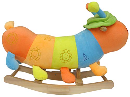 Wagner 9530 - Schaukeltier Tausendfüssler aus Holz und Plüsch für Kinder und Babys Schaukelpferd Schaukel-Raupe – Bild 3