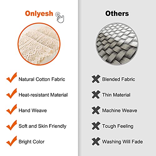 Onlyesh Beige Makramee Tischläufer, 24x180 Vintage Spitze Tischläufer mit Quasten, für Boho Deko, Hochzeit, Brautdusche, Esstisch Dekor