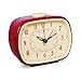 Slash Vintage Retro Old Fashioned Quiet Non-Ticking Sweep Second Hand, Quartz Analog Desk Clock, Battery Operated, Loud Alarm (Scarlet Red)