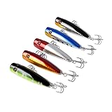 Siasky 5pcs/Pack Fishing Topwater Floating Popper Poper Lure 7cm 2.75