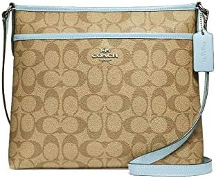 blue and tan coach purse