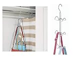 InterDesign Classico Hanging Closet Organizer for Purses, Handbags, Satchels, Backpacks, Scarves, Pashminas, Slings, Closet Accessories - 6 Hooks, Chrome