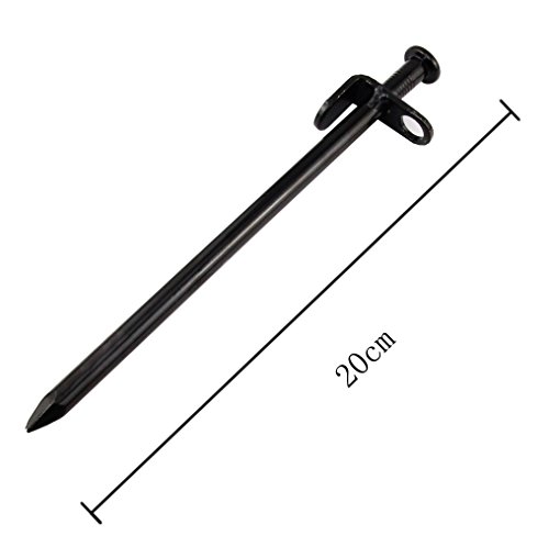 Obecome Tent Stakes,4 Pack Heavy Duty Camping Stakes,8 inch High Strength Steel Camping Tent Stakes Peg Unbreakable and Inflexible for Outdoor Trip Hiking Gardening - Thumbnail 2