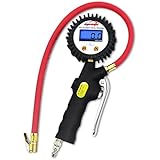 EPAuto 255 PSI Digital Tire Inflator Gauge with Hose and Quick Connect Plug