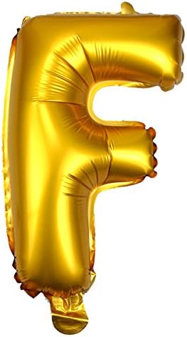 16" Helium Foil Letter Balloons For Decorations Party Supplies (Letter F, Gold)