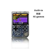 Handheld Game Console, 3 Inch 168 Classic Games Retro FC Game Console, Birthday Parent for Children - Transparent White