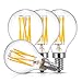 DORESshop E12 Candelabra LED Light Bulbs 60 Watt Equivalent, 6W Dimmable LED Filament Bulb, Decorative Edison G45(G14) LED Globe Bulbs, 2700K Warm White 600LM, Filament Clear Glass, Pack of 4