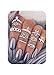 cyntan Set of Knuckle Ring Moon Elephant Silver Tone Ring Set for Women 10 Pcs/Set
