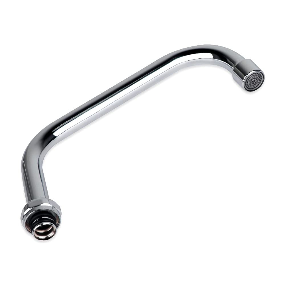 Photo 1 of KWODE 6" Add-on Swivel Spout Replacement Part for Commercial Kitchen Sink Faucet with M25*1.25mm Ends, Short Swing Nozzle Chrome Polished