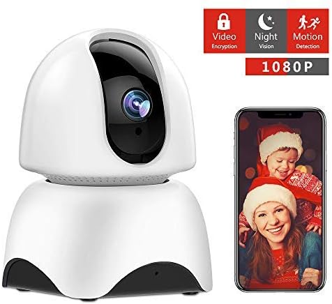 1080P Wireless IP Camera, 360 Home WiFi Security Camera Indoor Surveillance Camera System Panorama View for Pet/Baby Monitor Remote Viewer Nanny Cam with Pan/Tilt, Two-Way Audio & Night Vision