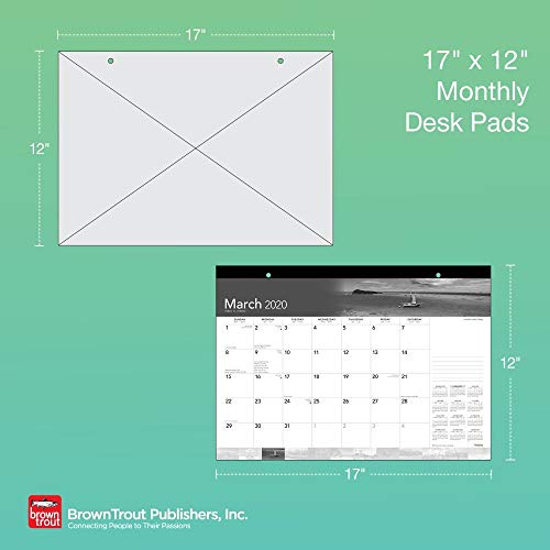Large Print 2020 17 x 12 Inch Monthly Desk Pad Calendar, Easy to See with Large Font