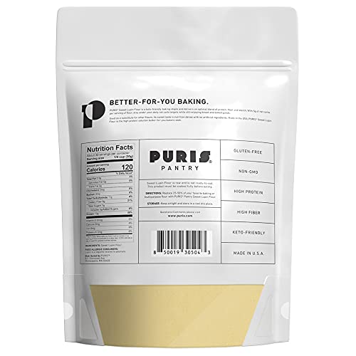 PURIS Sweet Lupin Flour 2 lb Bag Keto Friendly Flour Superfood