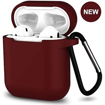 AirPods Case,SATLITOG Protective Silicone Cover Compatible with Apple AirPods 2 and 1(Not for Wireless Charging Case)(Burgundy)