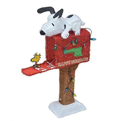 ProductWorks 36Inch Peanuts PreLit Snoopy on The Mailbox Animated
