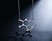 Rosa Vila Caffeine Necklace, Coffee Necklace, Caffeine Molecule Necklace for Coffee Lovers, Science Necklace for Chemistry Lovers, Coffee Gifts for Women, Coffee Lovers Gifts (Carbon Black Tone)