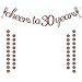 Glittery Rose Gold Cheers to 30 Years Banner for 30th Birthday Wedding Anniversary Party Decorations Supplies | Extra Rose Gold Glittery Circle Dots Garland