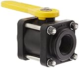 Banjo V125FP Polypropylene Ball Valve, Three Piece, Full Port, 1-1/4" NPT Female