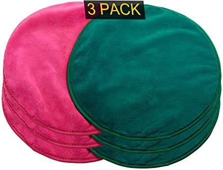 Makeup Remover Magic Cloth – Wipes Foundation From Your Face and Waterproof Mascara From Your Sensitive Eyes - Using Just Water - Reusable ! (Three Green Three Pink)