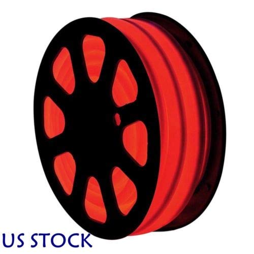 US Stock LED Flexible Soft Neon Rope Strip Light Christmas Bar Store Decor Tube Lighting 110V (150FT, Red)