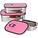 Bambusa Food Containers Bento Lunch Box, Leak Proof Seal, Healthy, Kids, Adults, Outdoor Picnic Meals, BPA Free, Pink