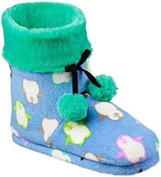 Women's Fleece Boot Slippers with Faux Fur Cuff