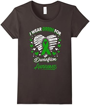 Women's I Wear Green For Dwarfism Awareness T Shirt Small Asphalt