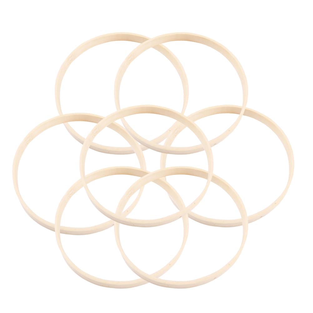 SUPVOX Bamboo Hoops 10Cm 20Pcs Round Bamboo Rings for Macrame Craft Diy Dreamcatcher Making and Home Decoration